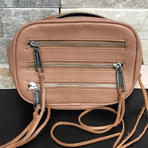 Rebecca Minkoff 3 Zip Leather Belt Bag Color Desert Tan - Picture 3 of 8
